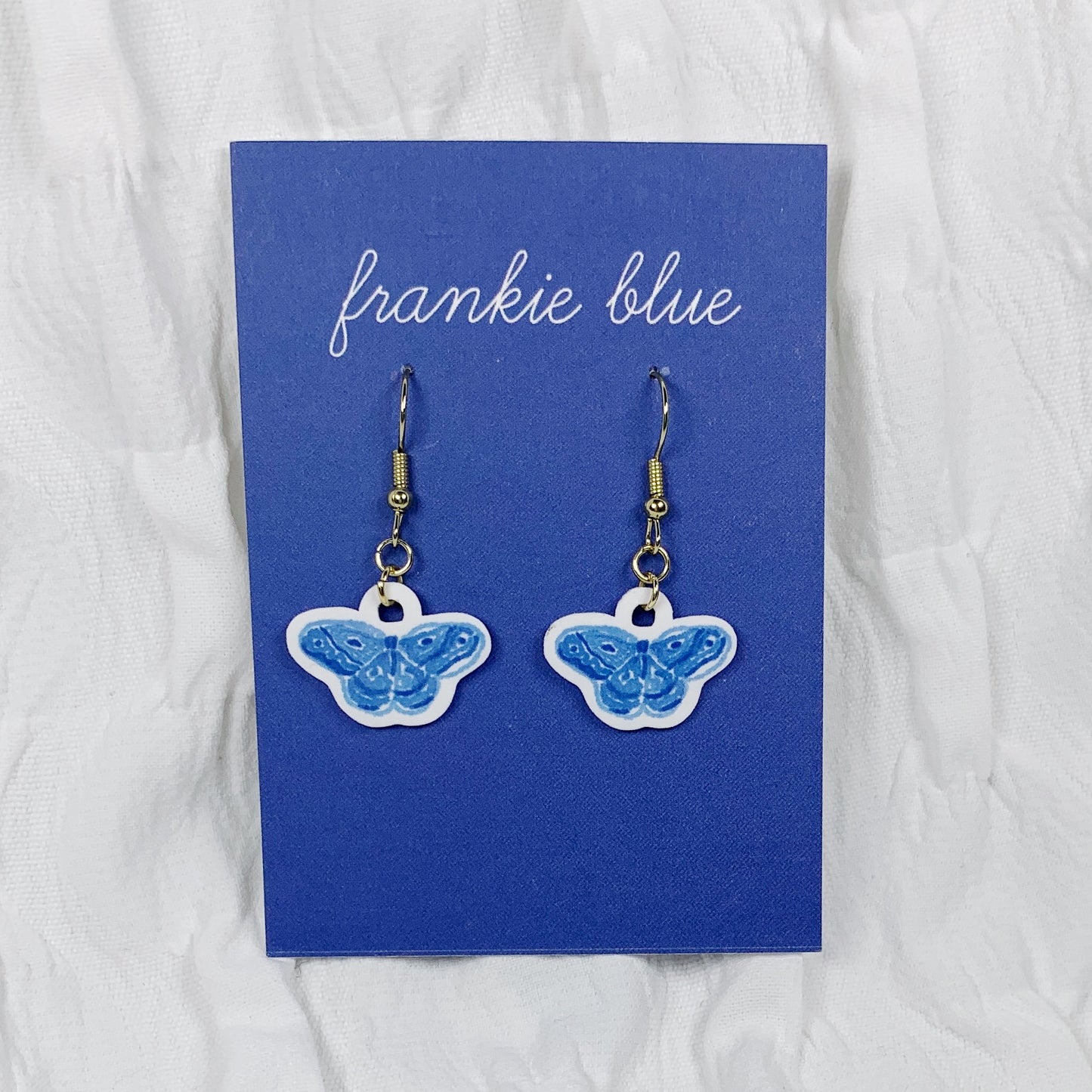 Watercolor Butterfly Earrings – Handmade Acrylic Jewelry with Hypoallergenic Hooks